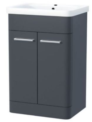 Picture of Hygienic Dark Grey Mid Edge 500 Floor Standing Unit With 2Doors