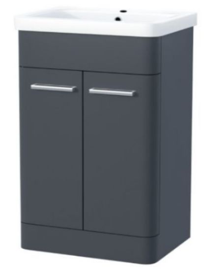 Picture of Hygienic Dark Grey Mid Edge 500 Floor Standing Unit With 2Doors