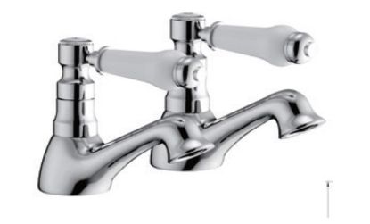 Picture of Traditional Basin Tap With Ceramic Handles (Pair)
