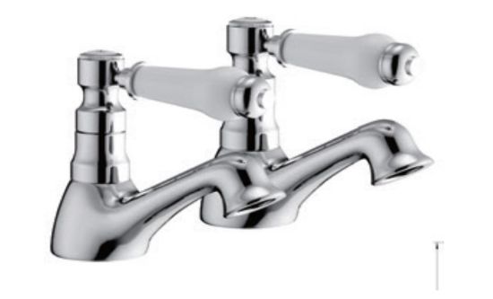 Picture of Traditional Basin Tap With Ceramic Handles (Pair)