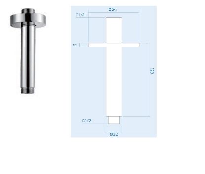 Picture of 120 Mm Round Chrome Ceiling Arm