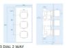 Picture of HYG 3 Dial 2 Outlet Concealed Thermostatic Shower Mixer Square