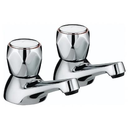 Picture of Contract round head Basin taps pair