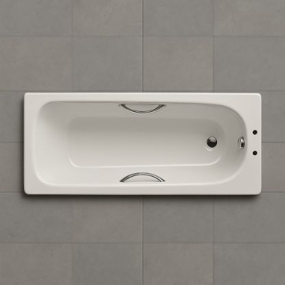 Picture of Eurowa 1700 x 700mm Steel Bath - Twin Grip - 2TH (incl. feet & grips)
