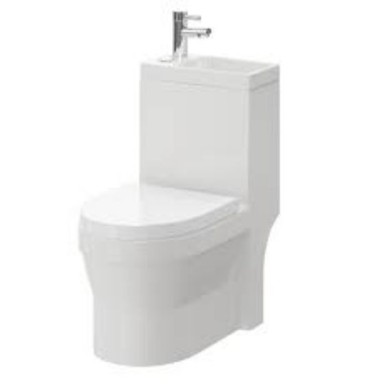 Picture of One Piece Combi Toilet and basin• Tap Not Included 380w x 410h x 700d