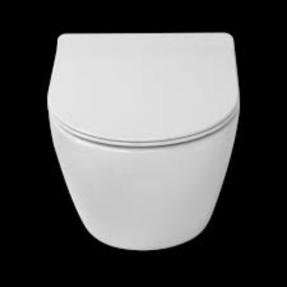 Picture of Delta Rimless D Shape Wall Hung WC Pan & Soft Close Seat 360w x 320h x 510d