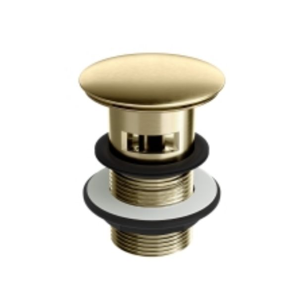 Picture of Round Dome Slotted Sprung Basin Waste Brushed Brass