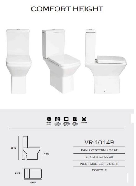 Picture of VR Quattro Comfort Height Close Coupled Toilet Pack