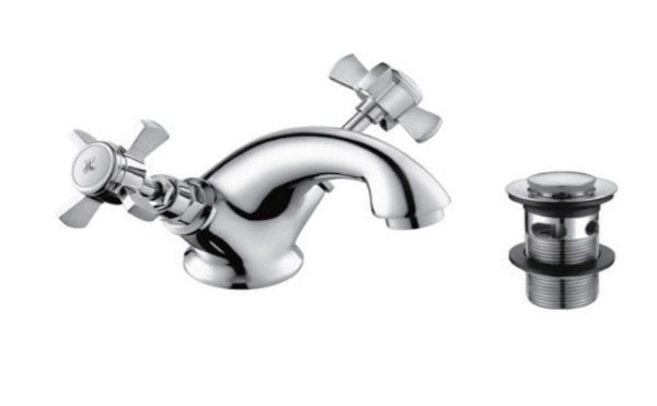 Picture of Traditional Crosshead Mono Basin Mixer Tap ( Inc Waste )