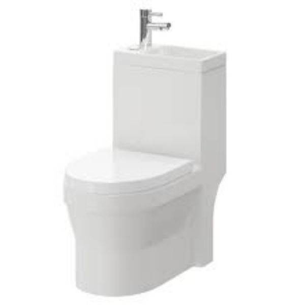 Picture of One Piece Combi Toilet and basin• Tap Not Included 380w x 410h x 700d